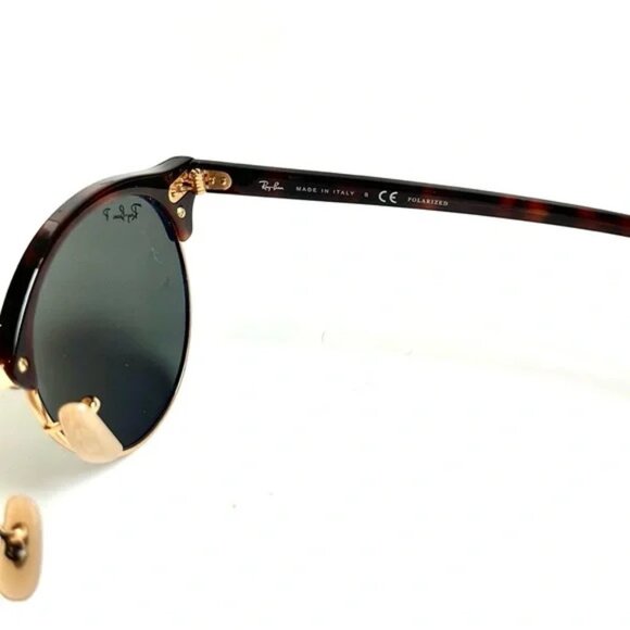 Ray-Ban Clubround Classic Polished Red Havana Tortoiseshell Sunglasses - Picture 6 of 7